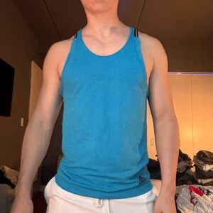 Adidas Blue and Black Athletic Tank